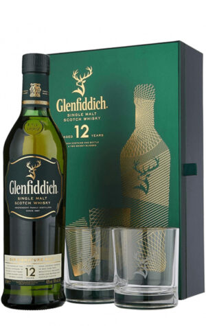 Glenfiddich 12 YO 0.7L - Pachet 2 pahare
