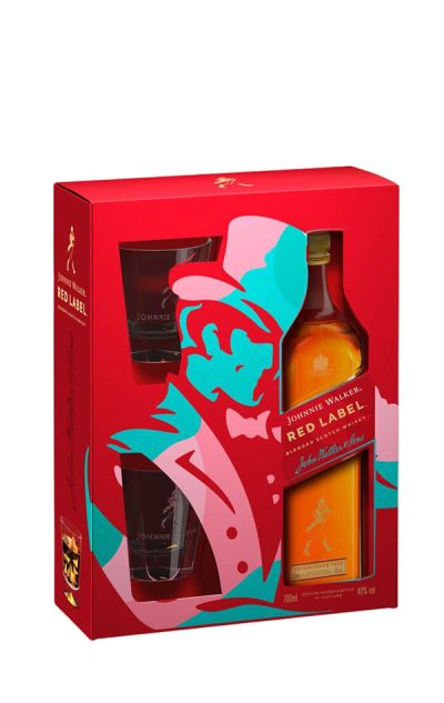Johnnie Walker Red Label 0.7L cu 2 Pahare