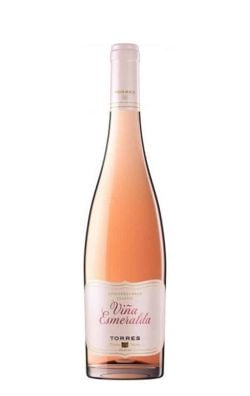 Viña Esmeralda Rosé 0.75 L – vin rosé spaniol mediteranean elegant Viña Esmeralda Rosé 0.75 L vin rosé sec aromat, vin Viña Esmeralda Rosé 0.75L sticlă pe fundal alb, Viña Esmeralda Rosé Torres 0.75L