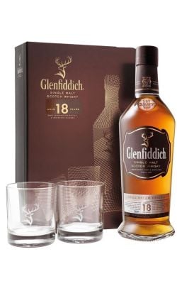 Glenfiddich 18 YO 0.7L – pachet 2 pahare Glenfiddich 18 YO 0.7L - pachet 2 pahare