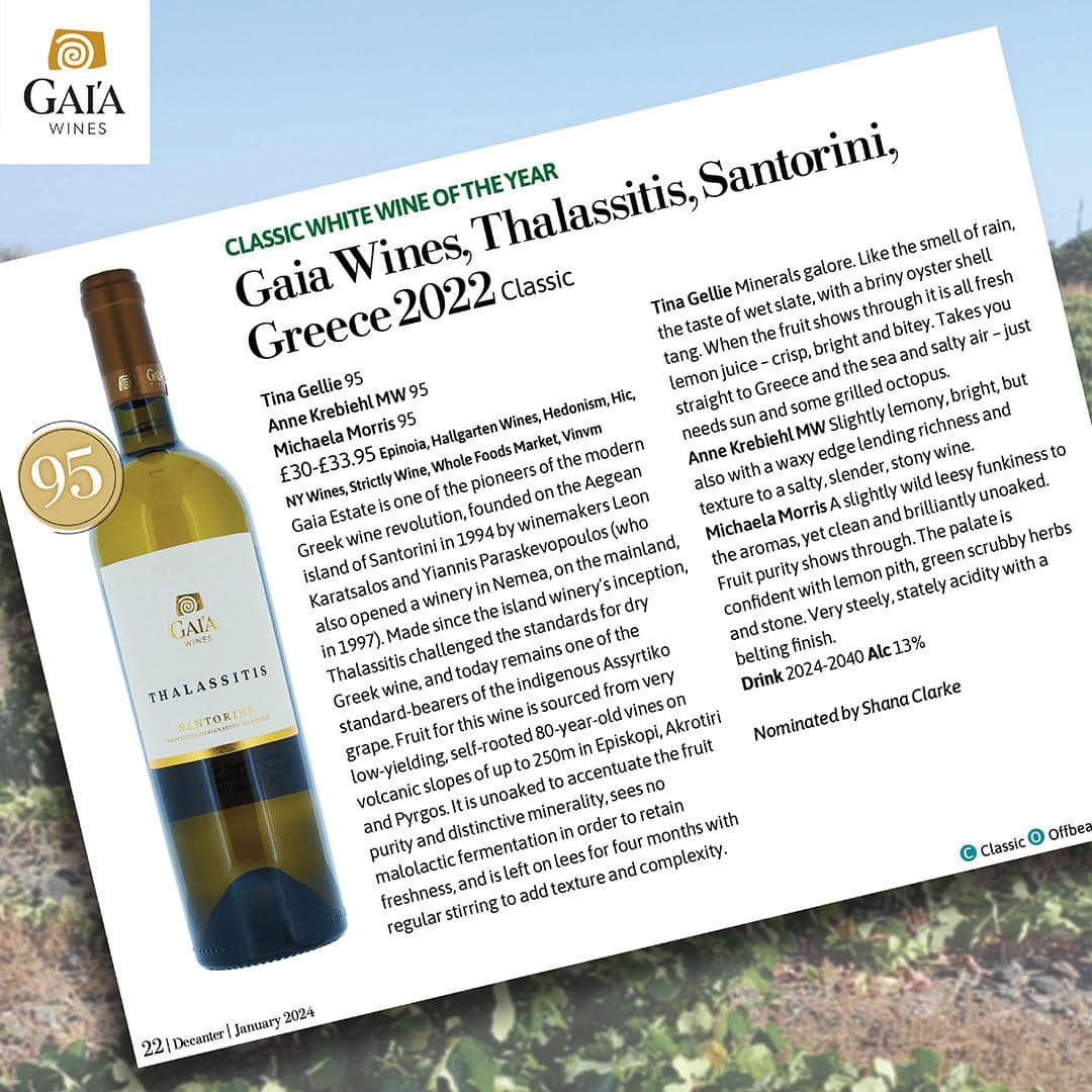 Sticlă de vin alb Thalassitis Santorini DOP Assyrtiko de la Gai'a Wines