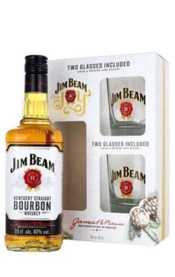 Jim Beam White 0.7L + 2 Pahare Jim Beam White 0.7L + 2 Pahare