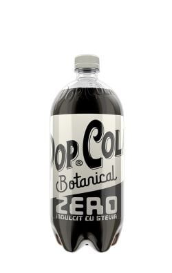 Pop Cola Botanical ZERO 1.5 L – Cola botanică zero zahăr cu extracte naturale și note rafinate Pop Cola Botanical ZERO 1.5 L băutură carbogazoasă fără zahăr, Pop Cola Botanical ZERO 1.5 L sticlă PET fundal alb, Pop Cola Botanical ZERO 1.5 L cola botanică îndulcită cu stevia