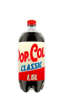 Pop Cola Classic 1.5L – Cola carbogazoasă cu aromă autentică și senzație revigorantă Pop Cola Classic 1.5L băutură carbogazoasă, Pop Cola Classic 1.5L sticlă PET fundal alb, Pop Cola Classic 1.5L gust clasic de cola