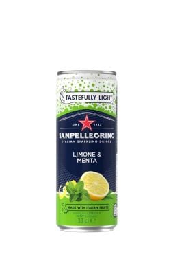 San Pellegrino Lemon & Mint 0.33L | Băutură Răcoritoare Italiană (Lămâie și Mentă) Doză San Pellegrino Lemon & Mint 0.33L, Băutură răcoritoare italiană San Pellegrino 330ml, Preț suc carbogazos San Pellegrino lămâie și mentă