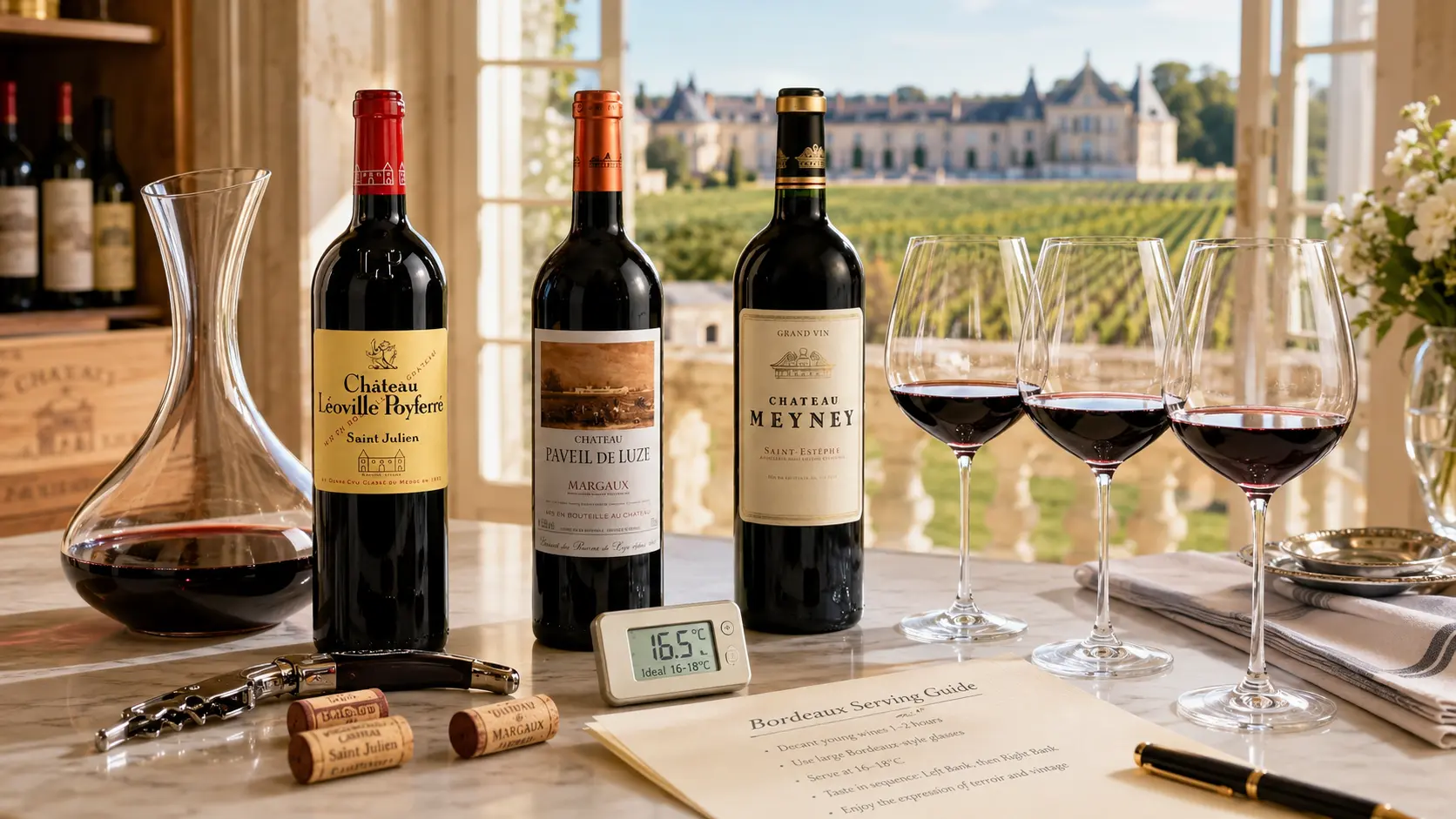 Cum servești corect un vin de Bordeaux