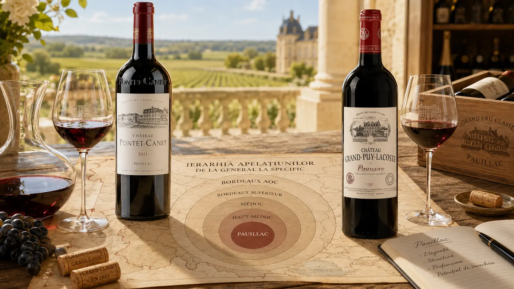 Ierarhia apelațiunilor Bordeaux, de la general la specific