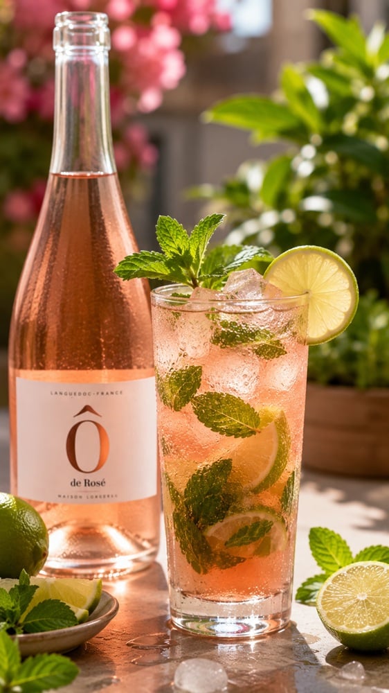 Rosé Mojito cu mentă și lime