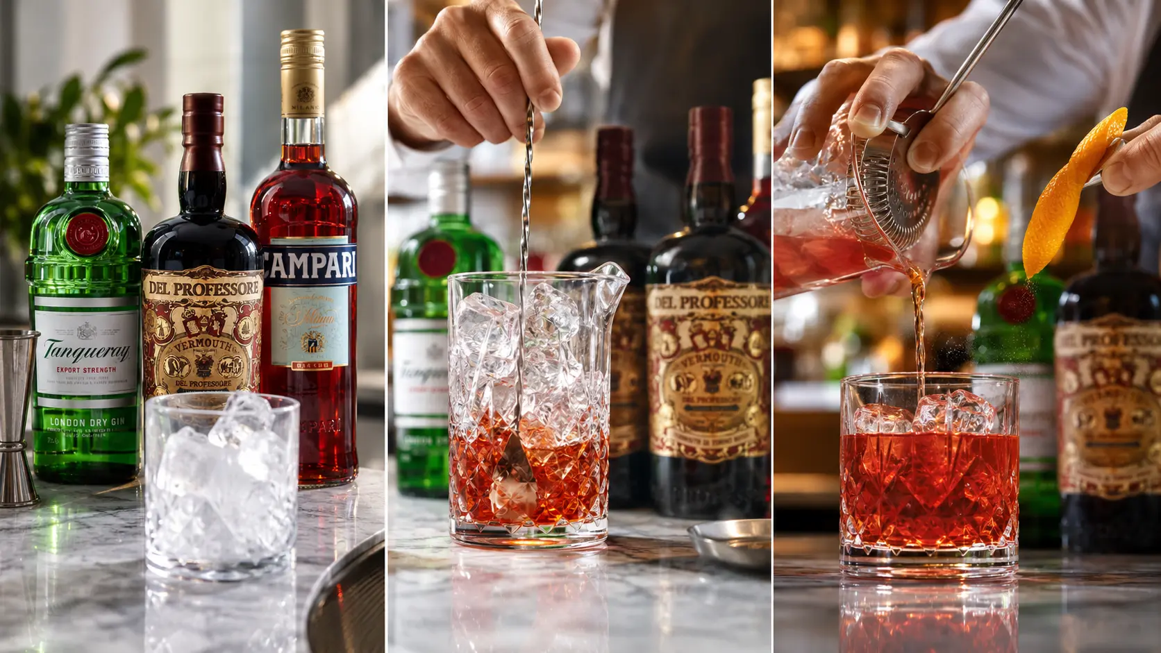 Pașii de preparare reteta Negroni Cocktail