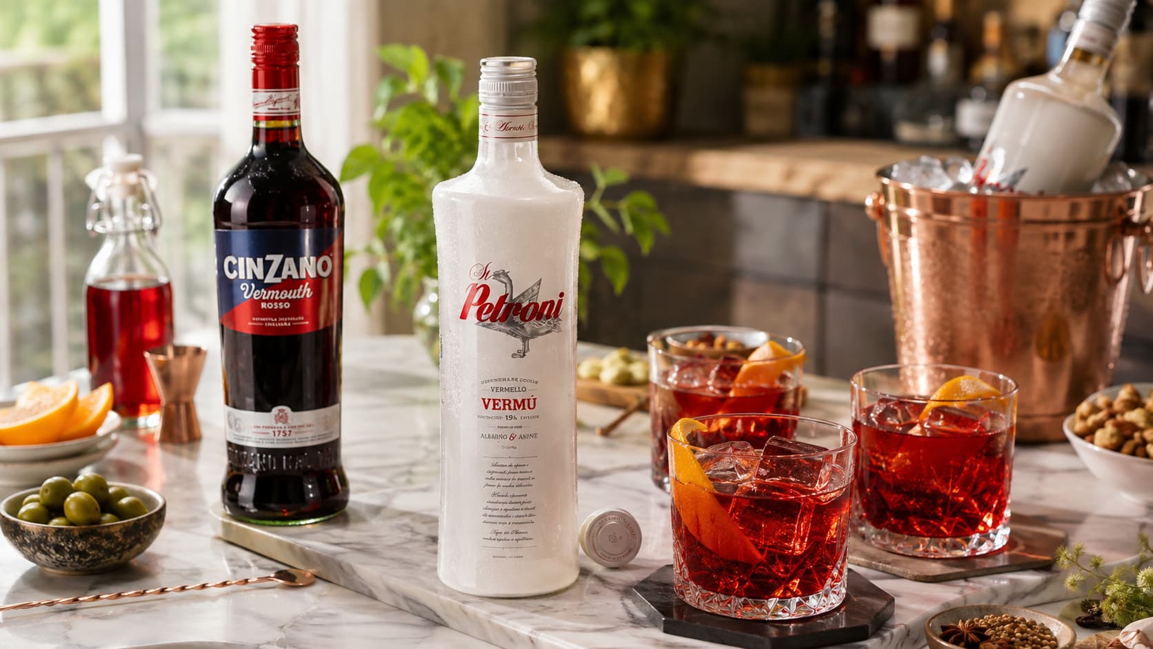 Vermutul roșu și bitterul pentru Negroni Cocktail