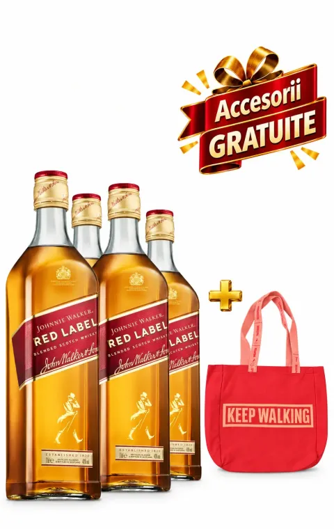 Johnnie Walker Red Label 2 x 0.7L + Sacoșă KEEP WALKING CADOU Johnnie Walker Red Label 2 x 0.7L + Sacoșă KEEP WALKING CADOU